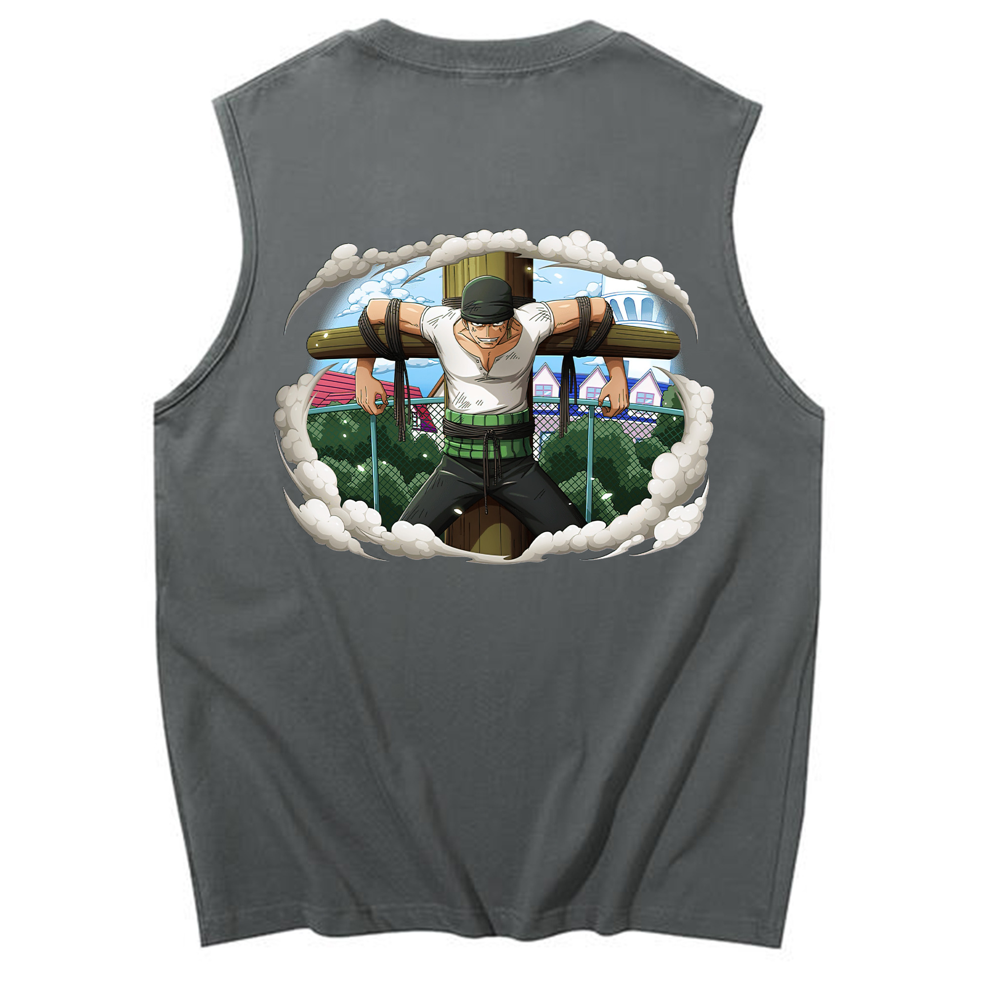 ワンピース ロロノア・ゾロ ONE PIECE Roronoa Zoro コットン100％タンクトップ（背面プリント）